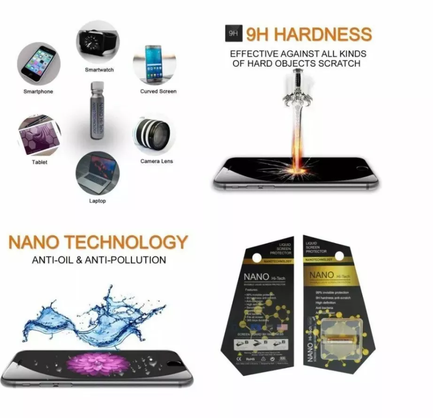 Nano Hi-Tech nematoma skysta ekrano apsauga iPhone Samsung LG HTC OnePlus