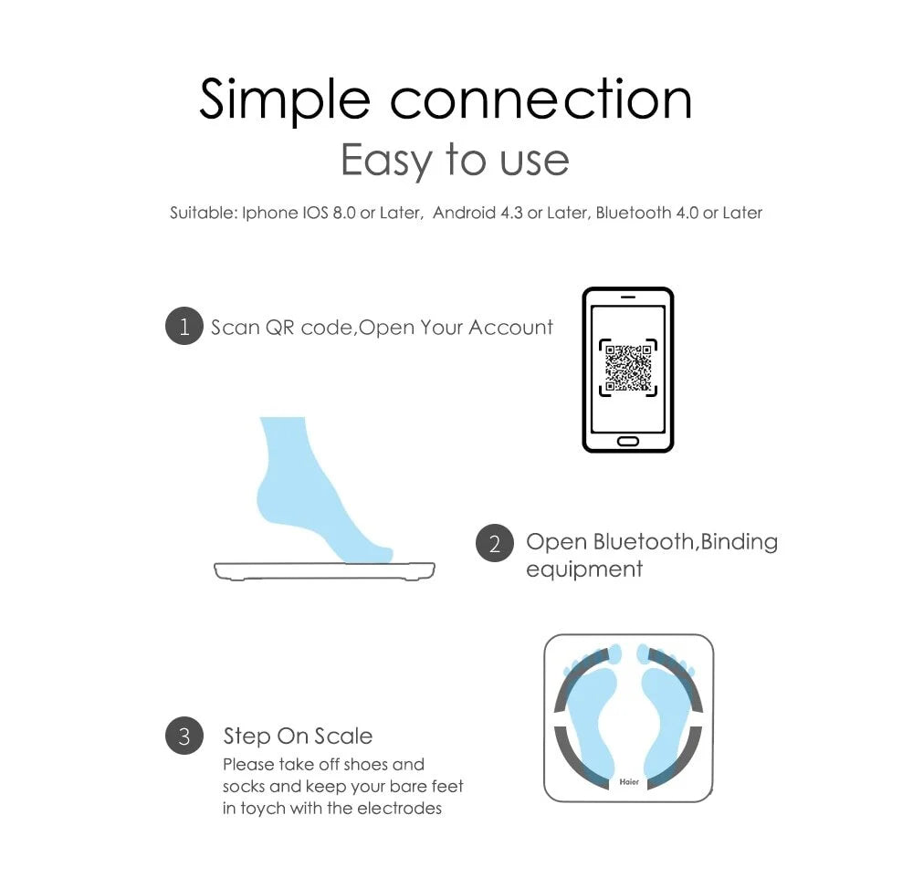 Svarstyklės Body smart Bluetooth su telefono programa juodos spalvos