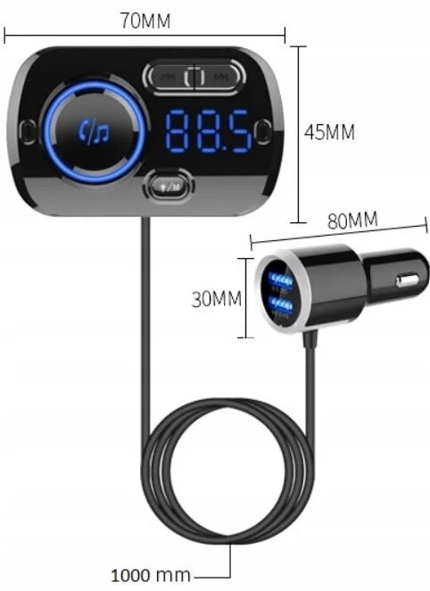 BT Automobilio siųstuvas, FM moduliatorius, automobilinis rinkinys laisvų rankų įranga, bluetooth 5.0