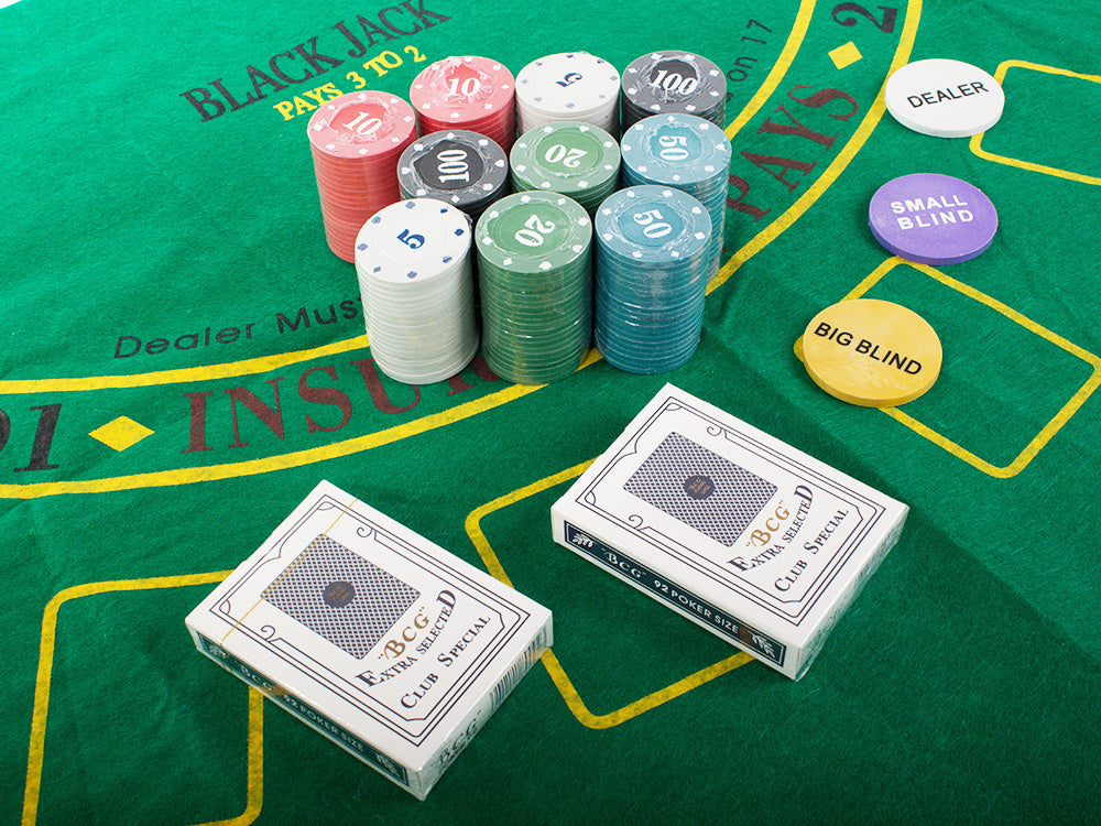 Teksaso pokerio rinkinys žetonų 200vnt kortelių kilimėlis