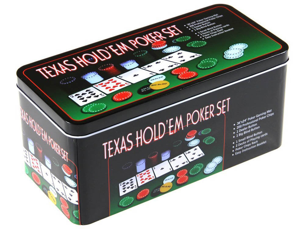 Teksaso pokerio rinkinys žetonų 200vnt kortelių kilimėlis