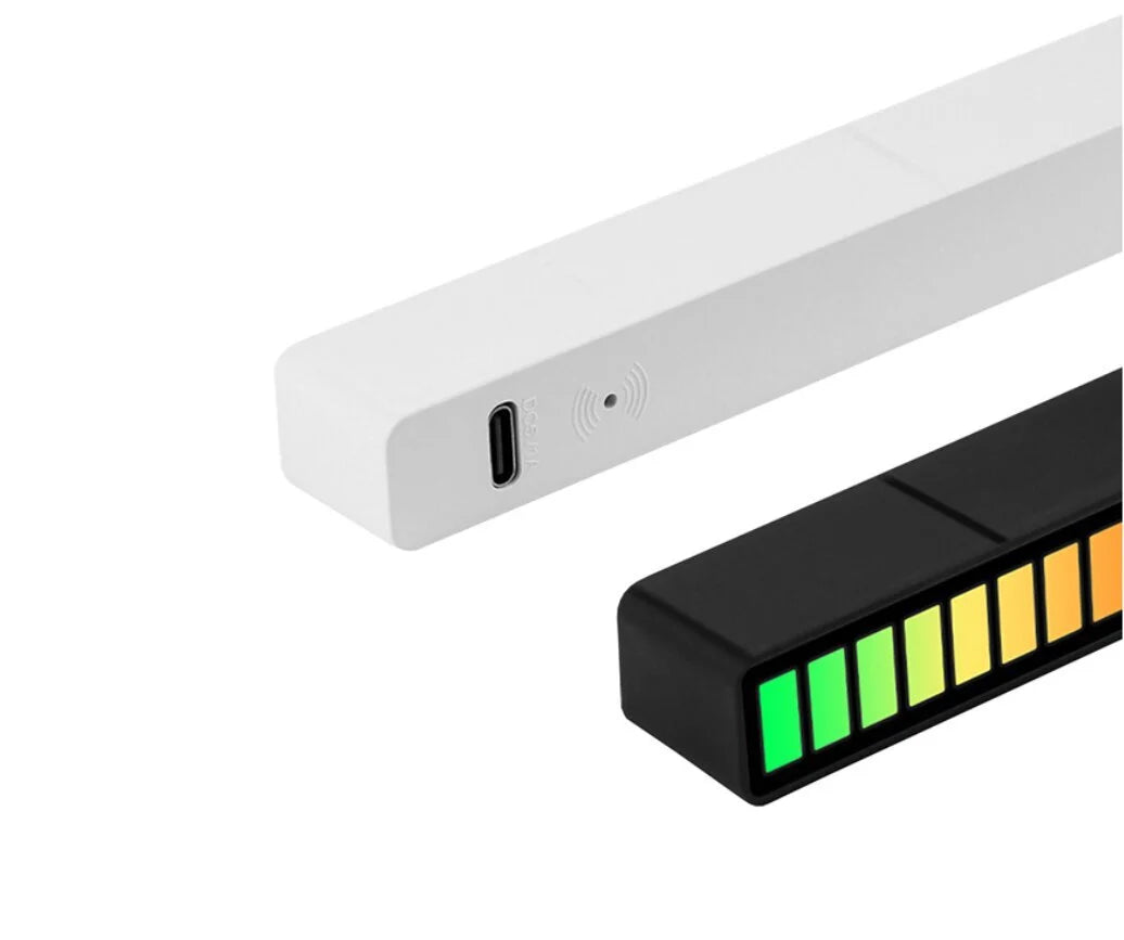 RGB USB LED garso atsako daugiaspalvis neoninis šviestuvas, juodas