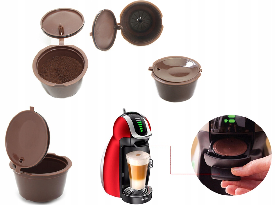3 daugkartinio naudojimo „Dolce Gusto“ kavos kapsulės
