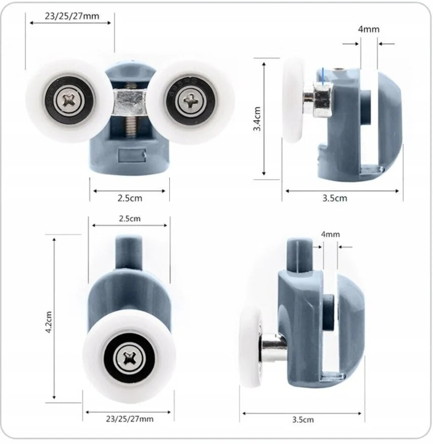 Dušo kabinos ratukai, 8 vnt.