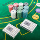 Teksaso pokerio rinkinys žetonų 200vnt kortelių kilimėlis