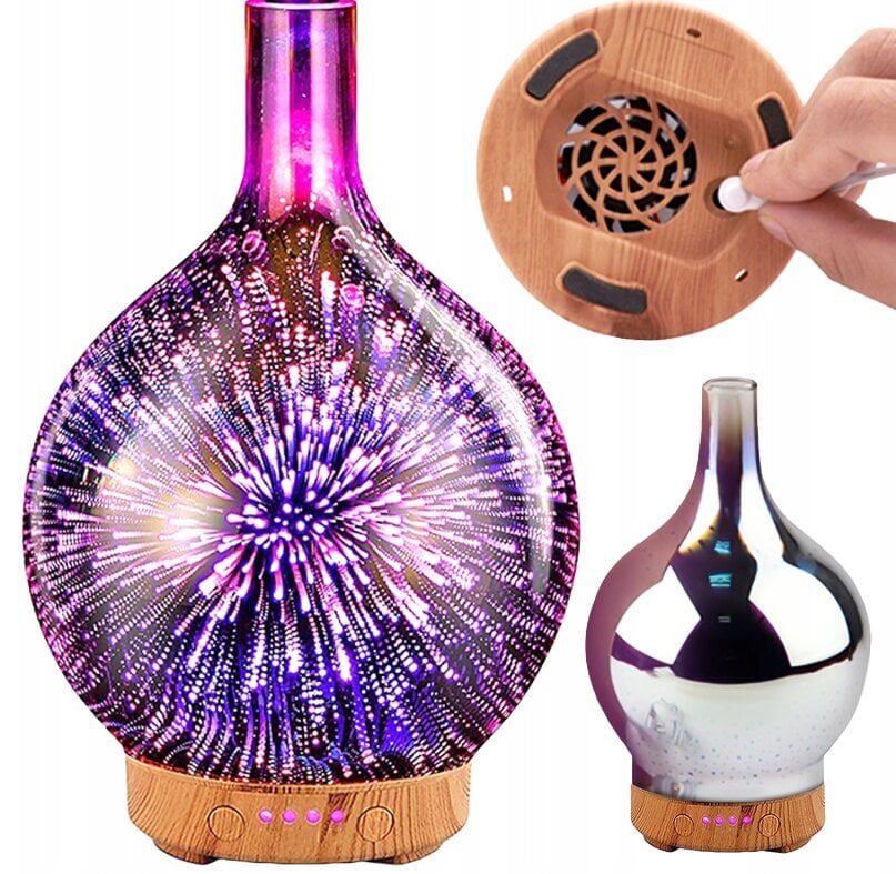 3in1 Oro drėkintuvas ir aromatų difuzorius,su Rgb LED apšvietimu, 24cm