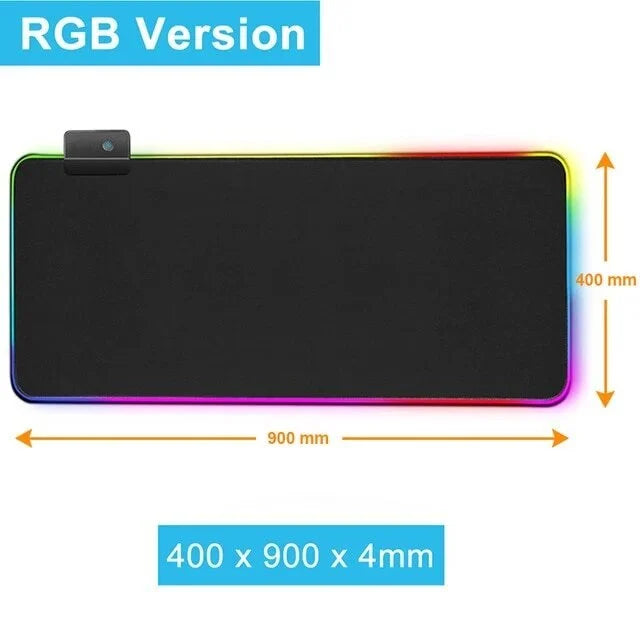 Šviečiantis pelės kilimėlis RGB XL, juoda