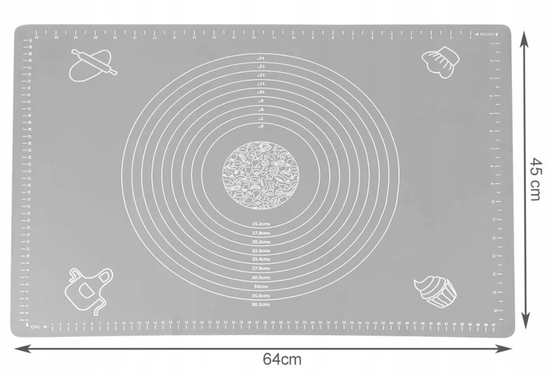 Silikoninis kilimėlis tešlai minkyti ir kepti XXL, 45x64cm