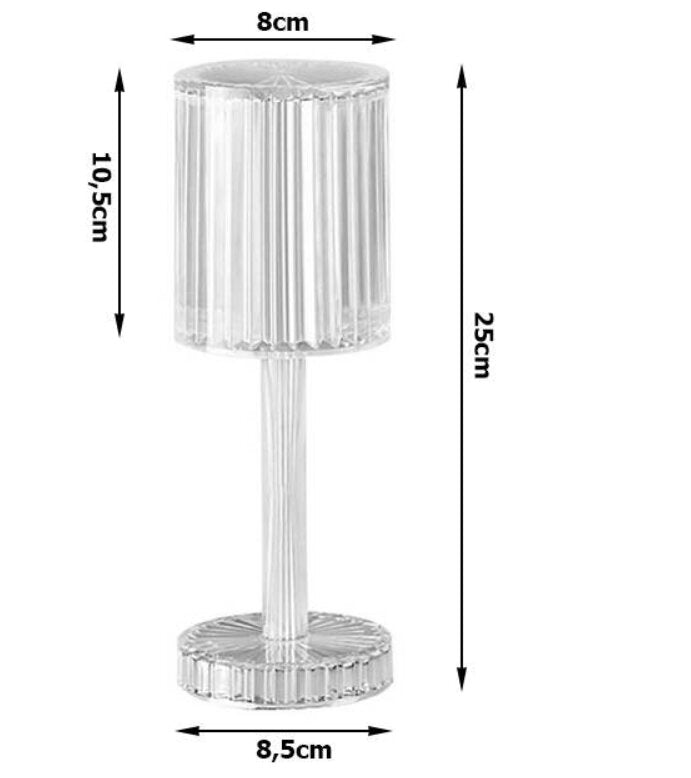 Stalinės lempos LED krištolo RGB, USB įkraunamas su nuotolinio valdymo pultu